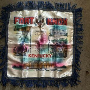 Fort Knox Kentucky Souvenir Pillow Case Cover Blue Fringe